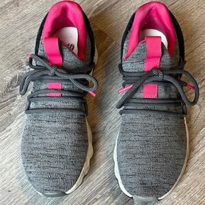 Sorel Kinetic Impact Lace Knit Sneaker Gray White Pink Womens 9.5 UK 7.5 EU 40.5